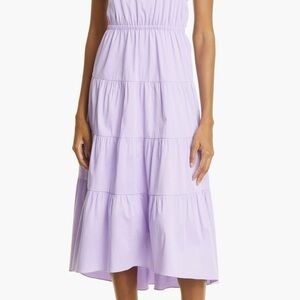 Alice and Olivia Lavender Tiered Midi Dress